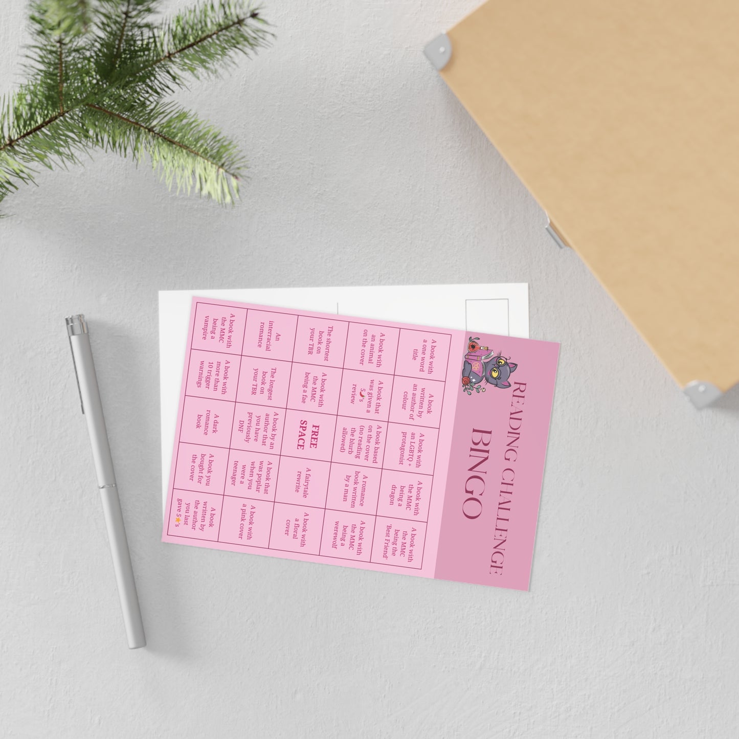 Reading Challenge Bingo Postcards